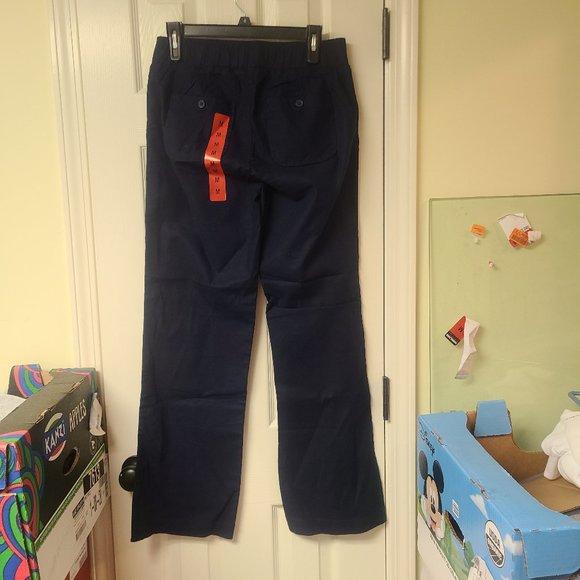 Wahine Blue Linen Pants Navy New with Tags - Picture 3 of 3